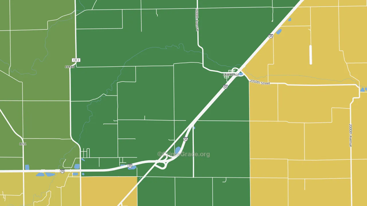Lawndale, IL Map of Murder Rates