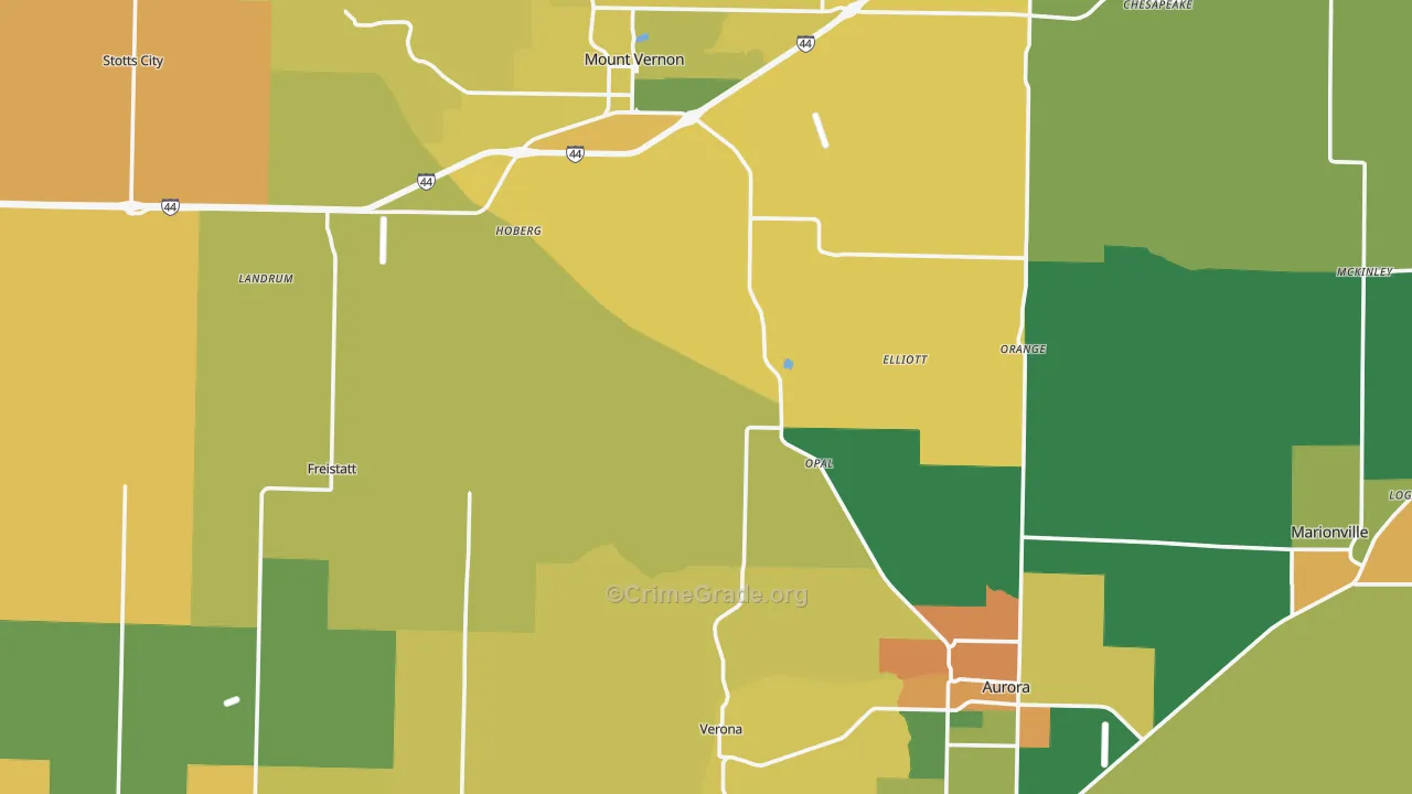 Lawrence County, MO Map of Murder Rates