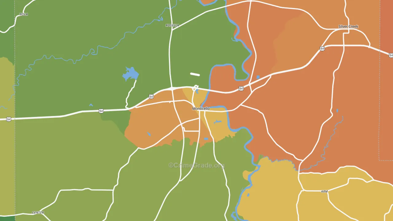 Lawrence County, MS Map of Murder Rates