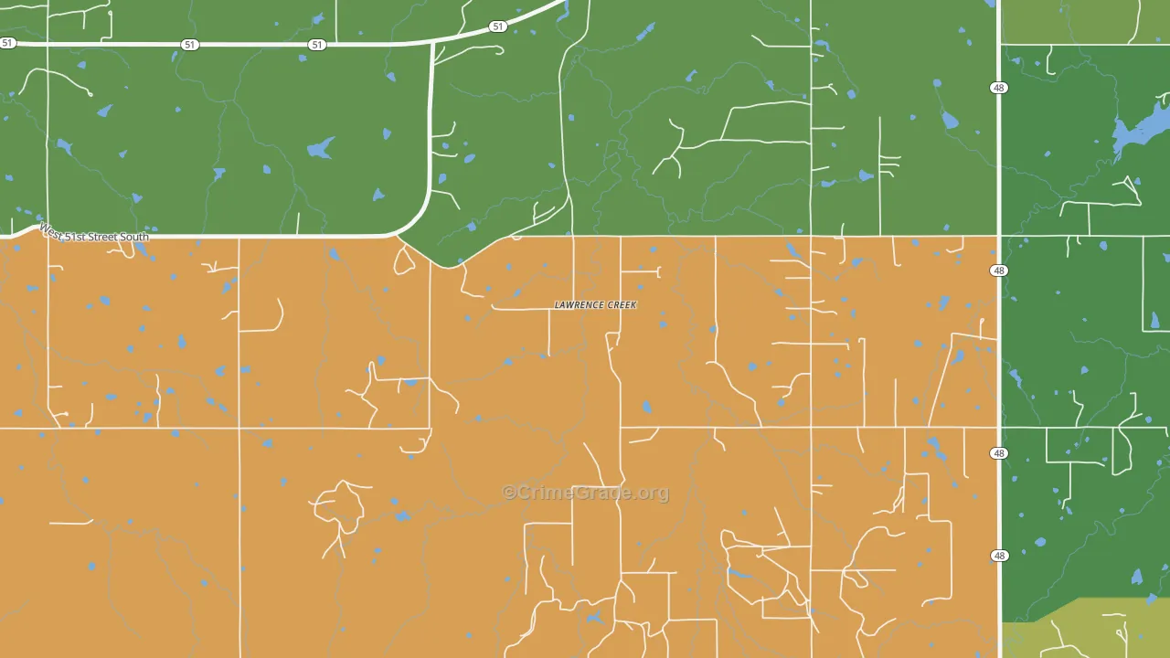 Lawrence Creek, OK Map of Murder Rates