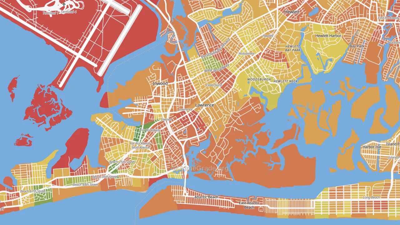 Lawrence, NY Map of Murder Rates