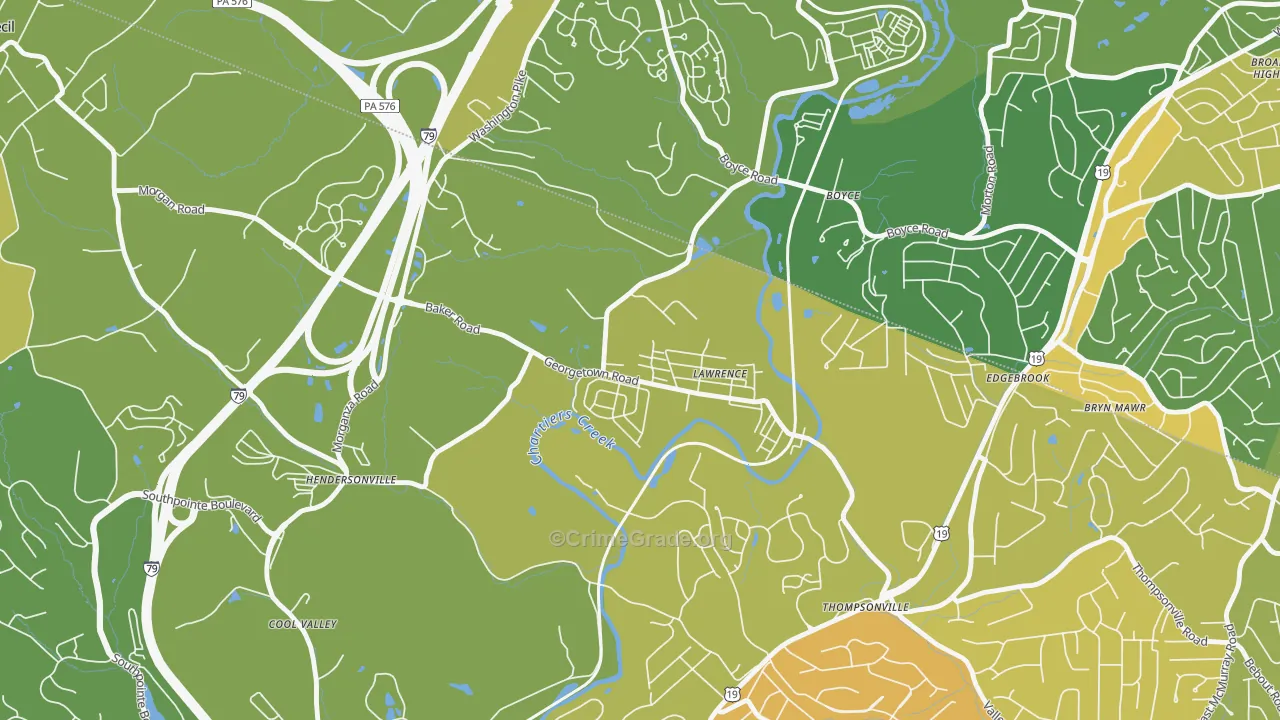 Lawrence, PA Map of Murder Rates