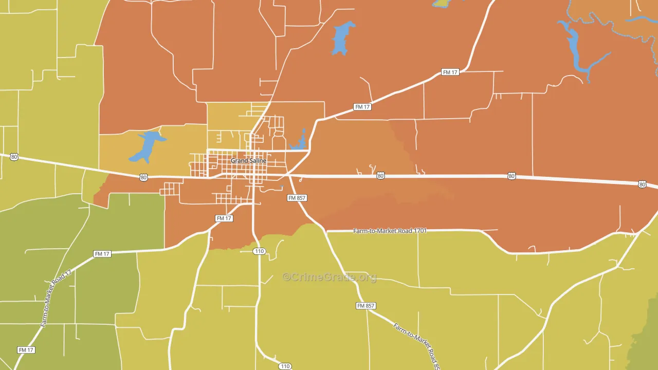 Lawrence Springs, TX Map of Murder Rates