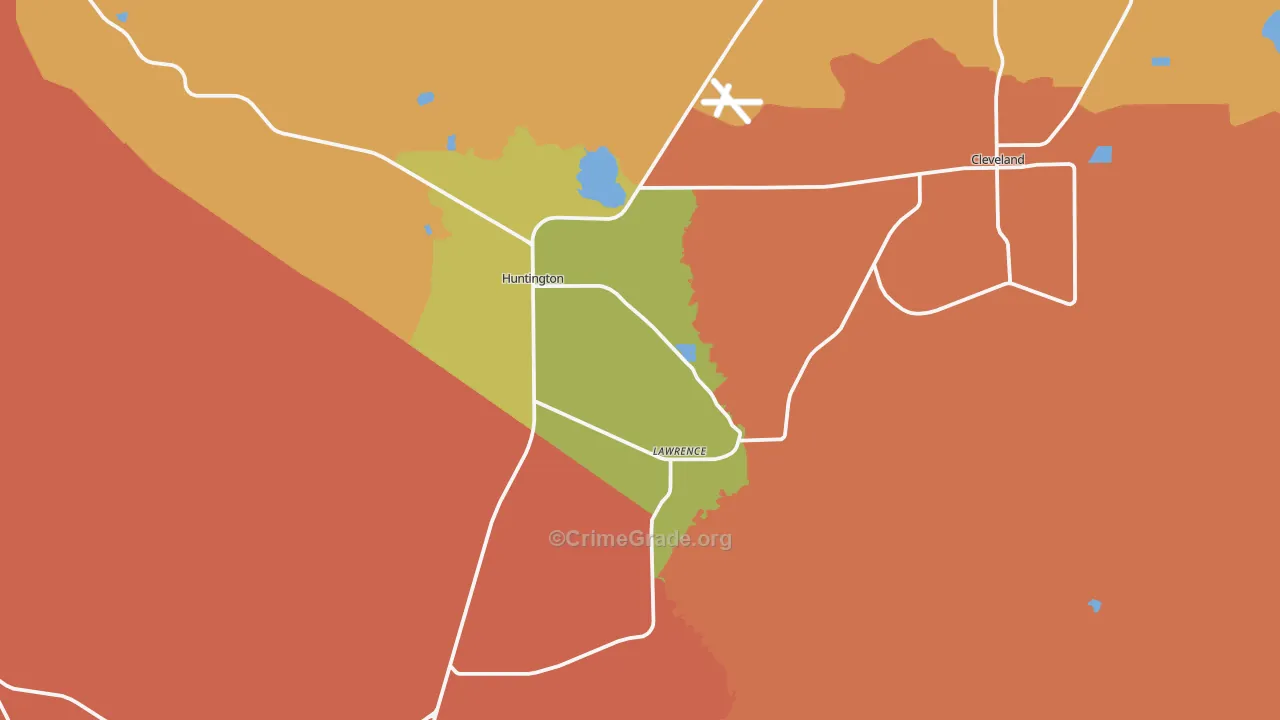 Lawrence, UT Map of Murder Rates