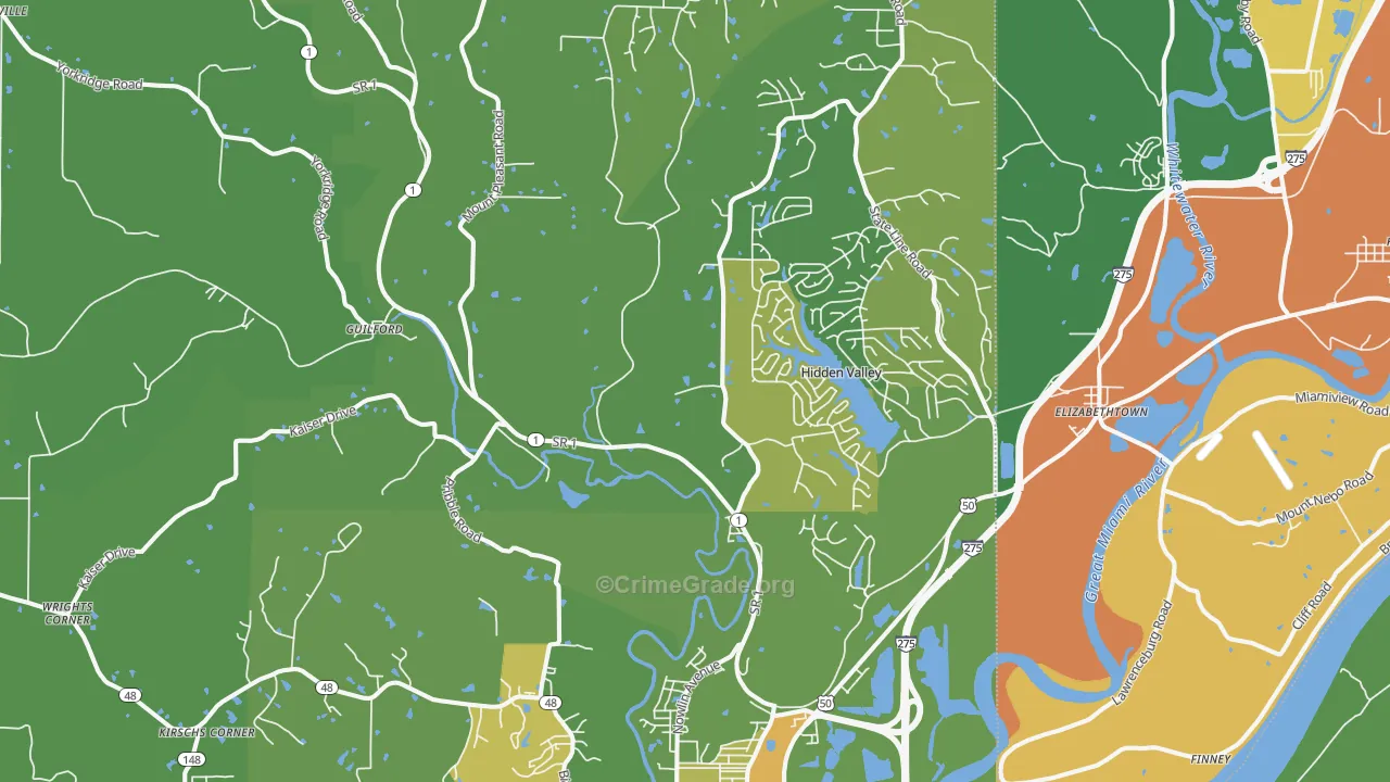 Lawrenceburg, IN Map of Murder Rates