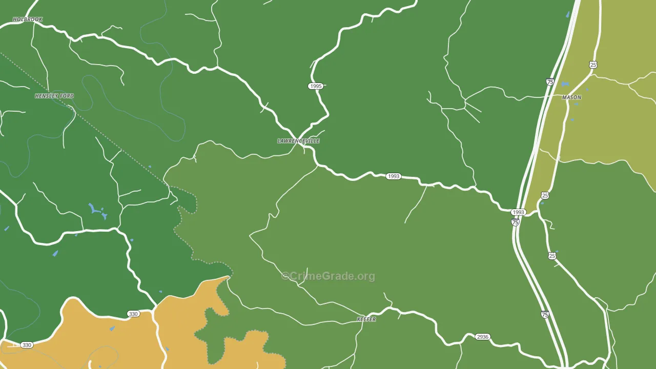 Lawrenceville, KY Map of Murder Rates
