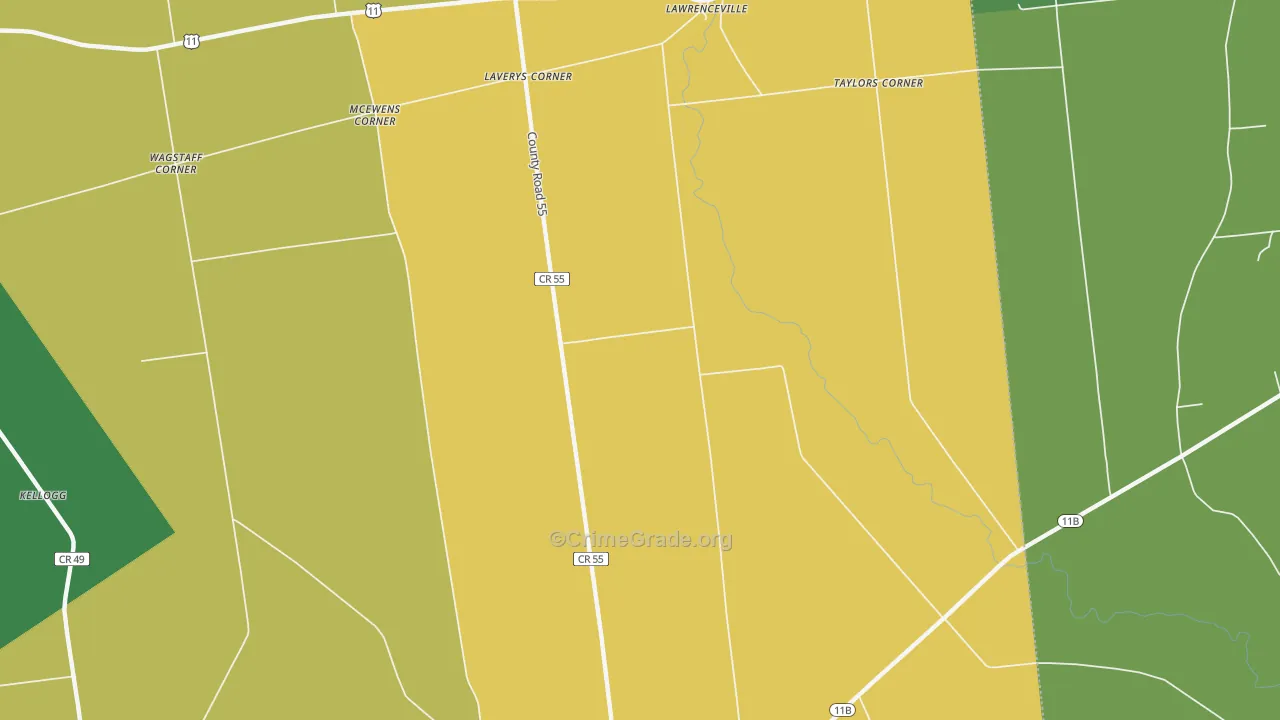 Lawrenceville, NY Map of Murder Rates