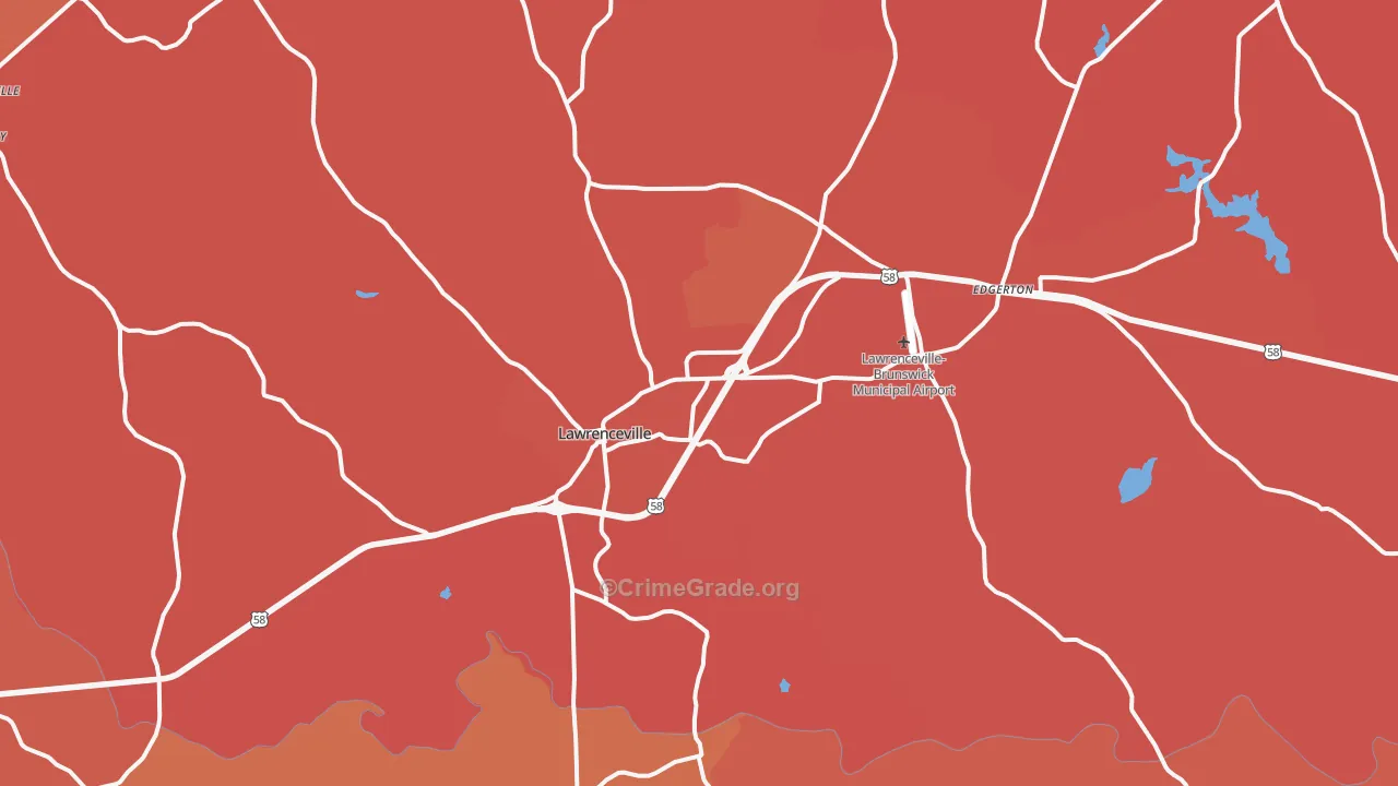 Lawrenceville, VA Map of Murder Rates