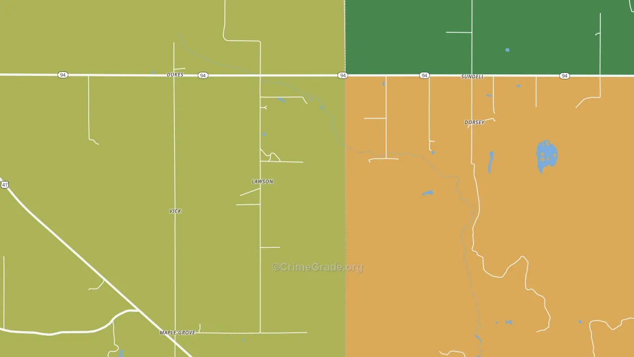 Lawson, MI Map of Murder Rates