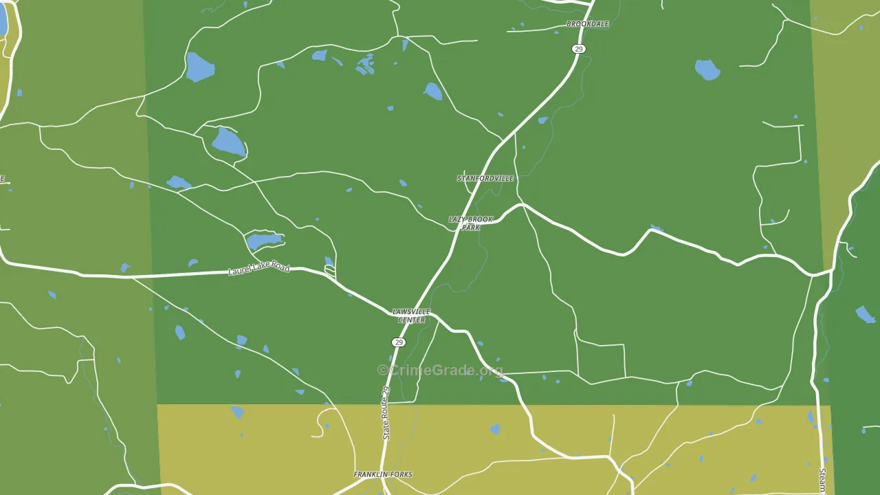 Lawsville Center, PA Map of Murder Rates