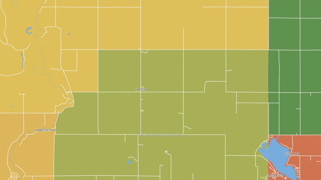 Lawton, IN Map of Murder Rates