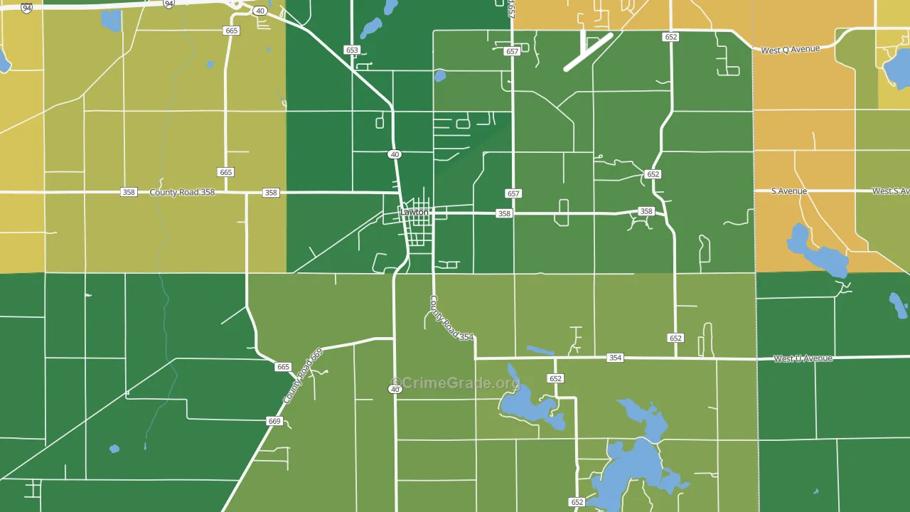 Lawton, MI Map of Murder Rates