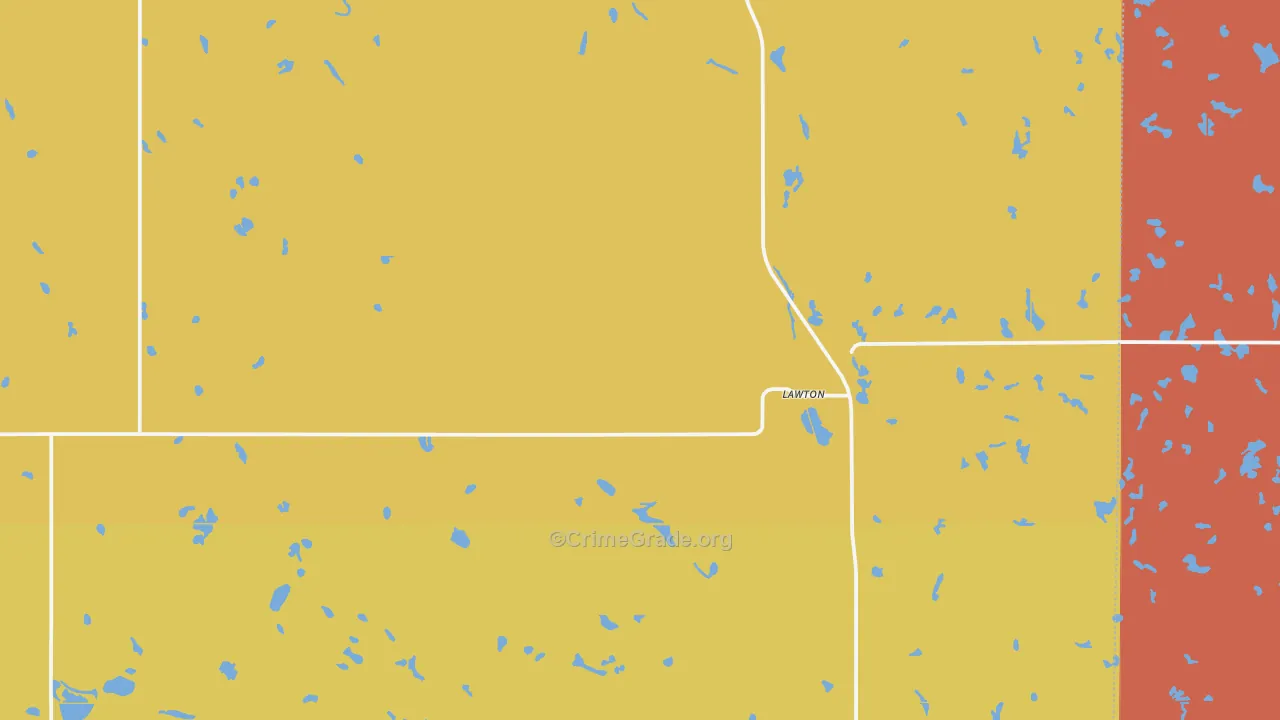 Lawton, ND Map of Murder Rates