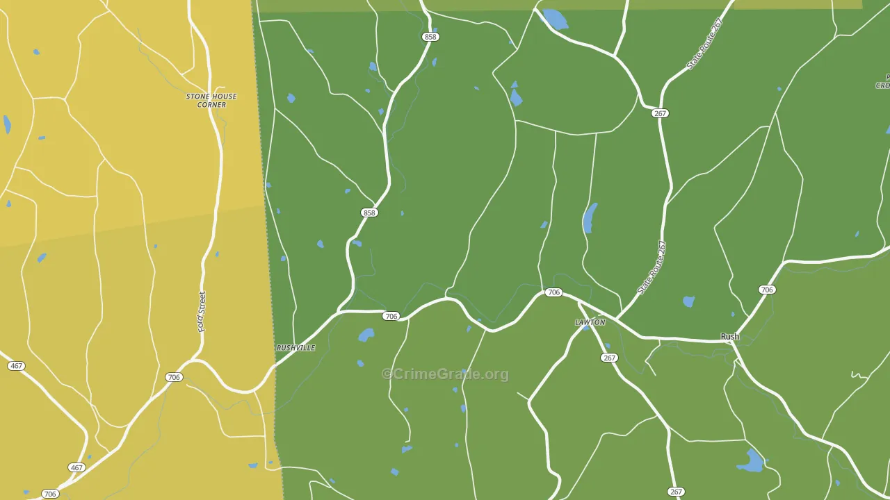 Lawton, PA Map of Murder Rates
