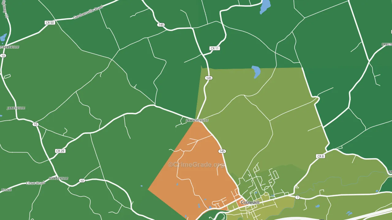 Lawyersville, NY Map of Murder Rates