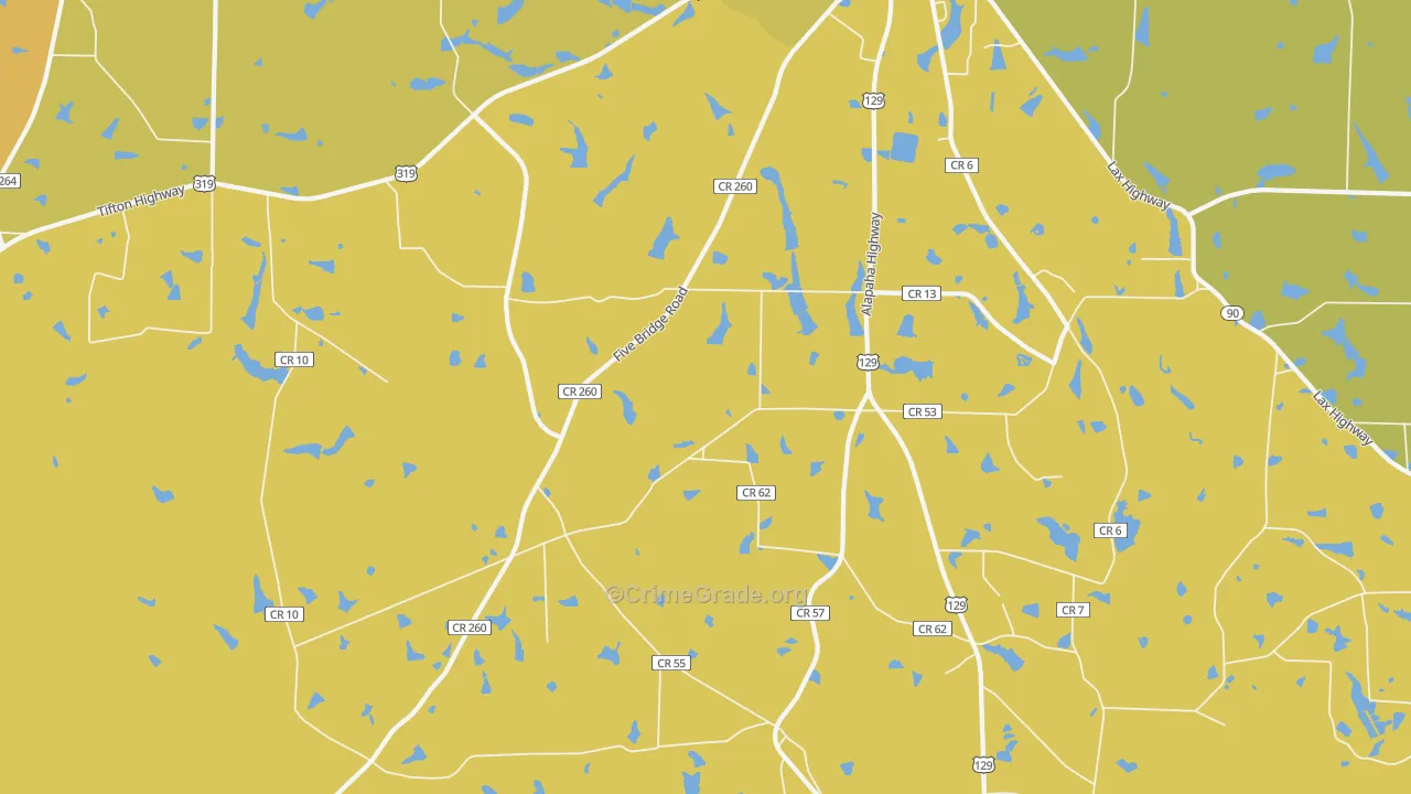 Lax, GA Map of Murder Rates