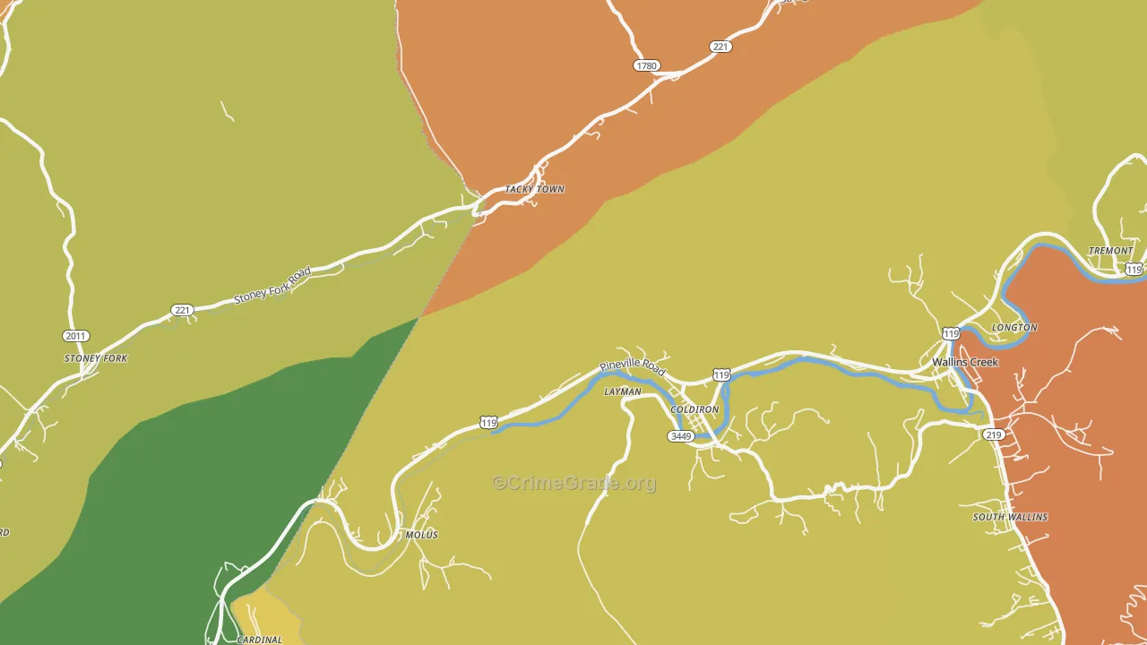 Layman, KY Map of Murder Rates