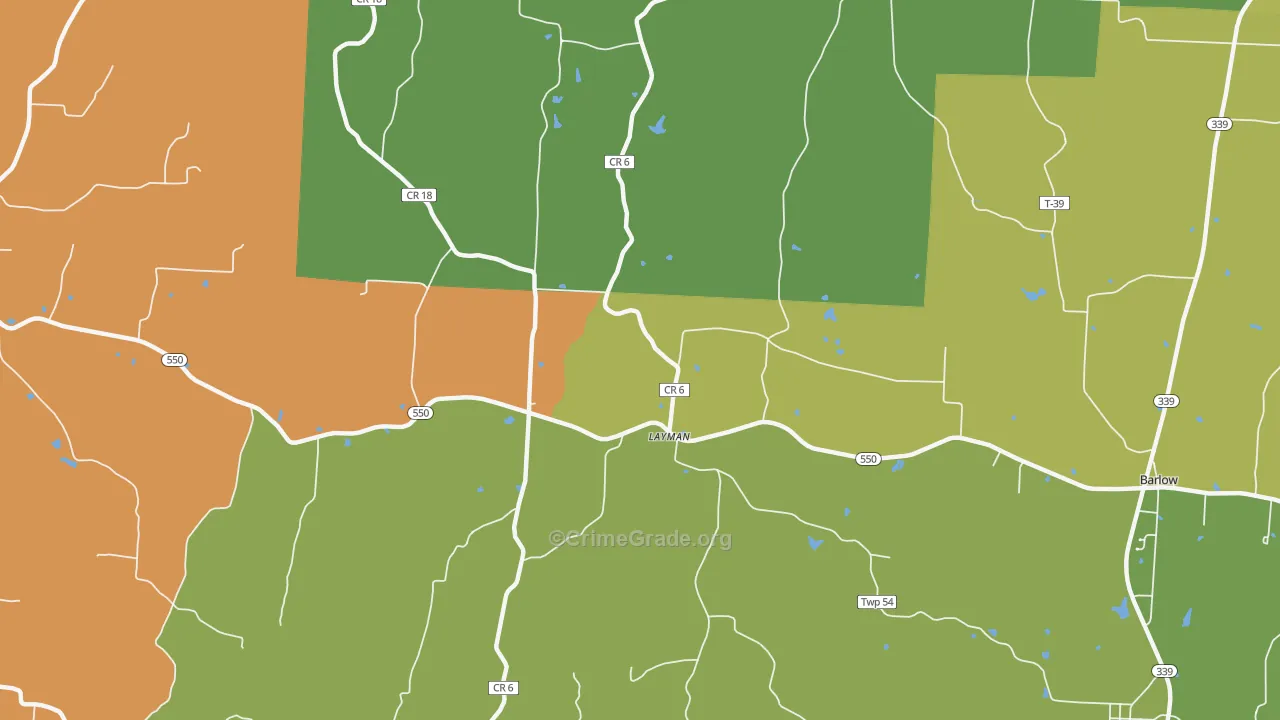 Layman, OH Map of Murder Rates