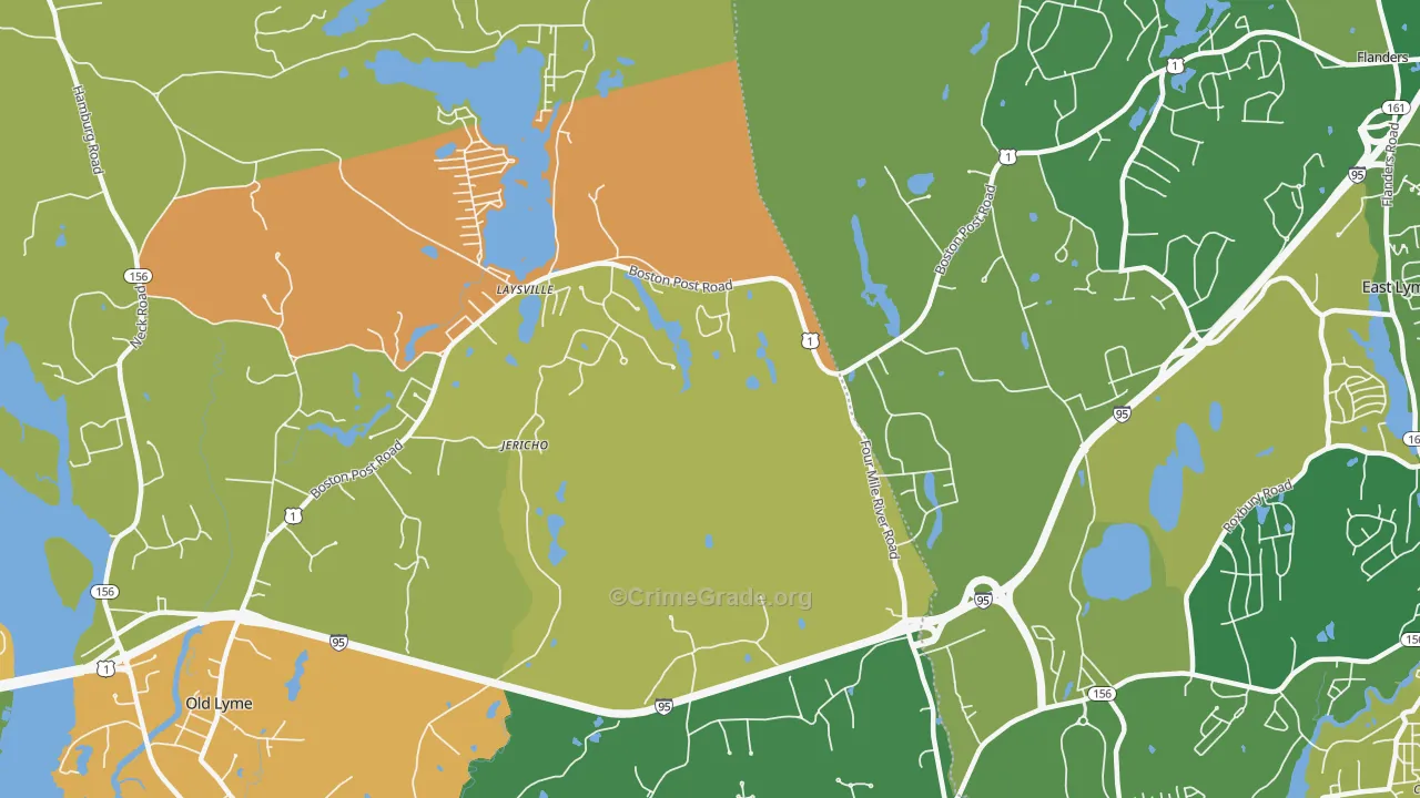 Laysville, CT Map of Murder Rates