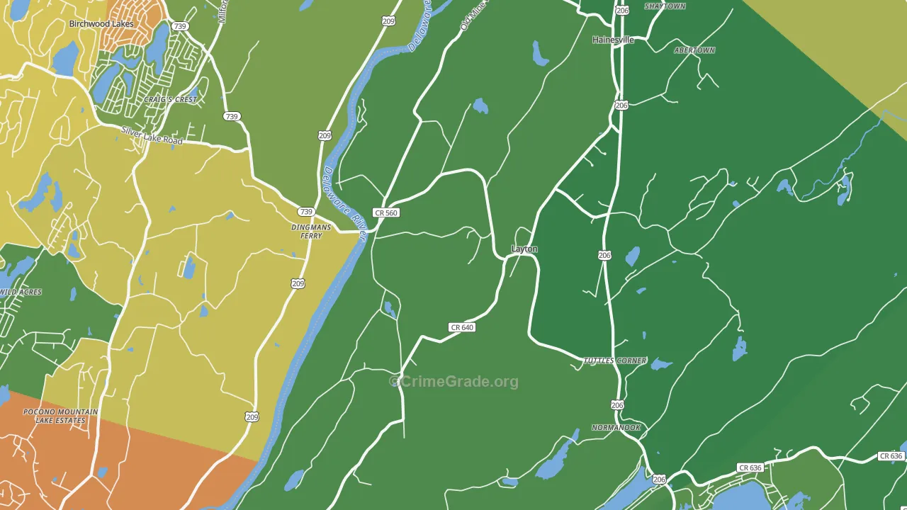 Layton, NJ Map of Murder Rates
