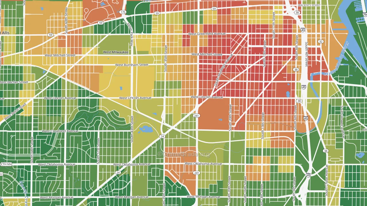 Layton Park, Milwaukee, WI Map of Murder Rates