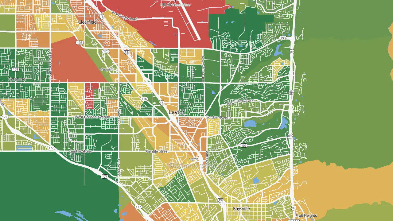 Layton, UT Map of Murder Rates