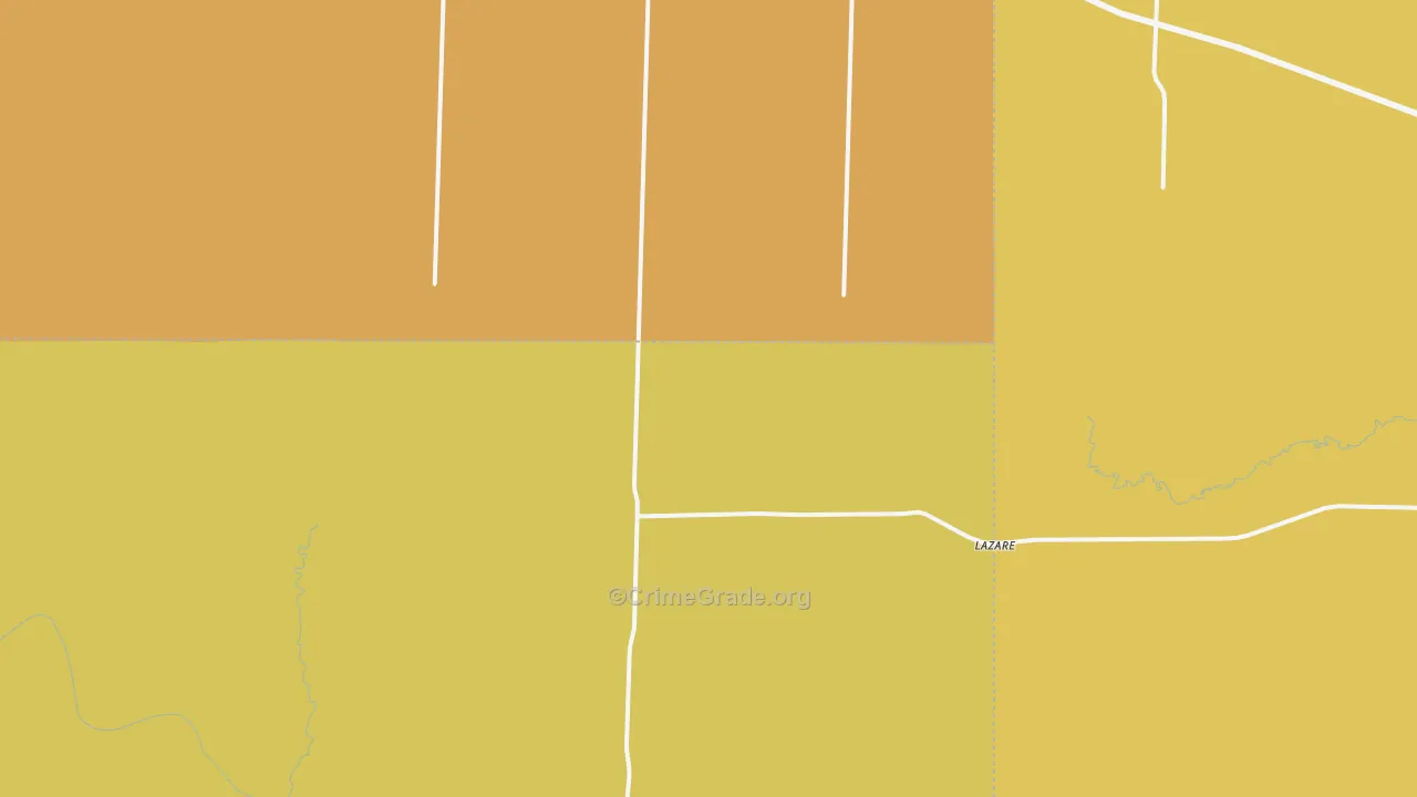 Lazare, TX Map of Murder Rates