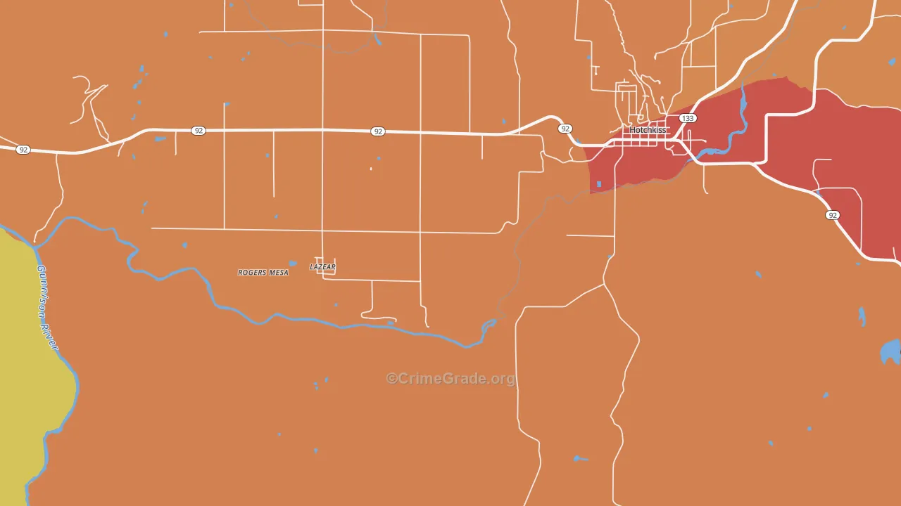 Lazear, CO Map of Murder Rates