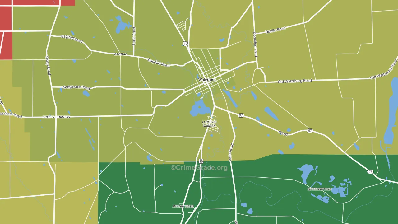 Le Boeuf Gardens, PA Map of Murder Rates