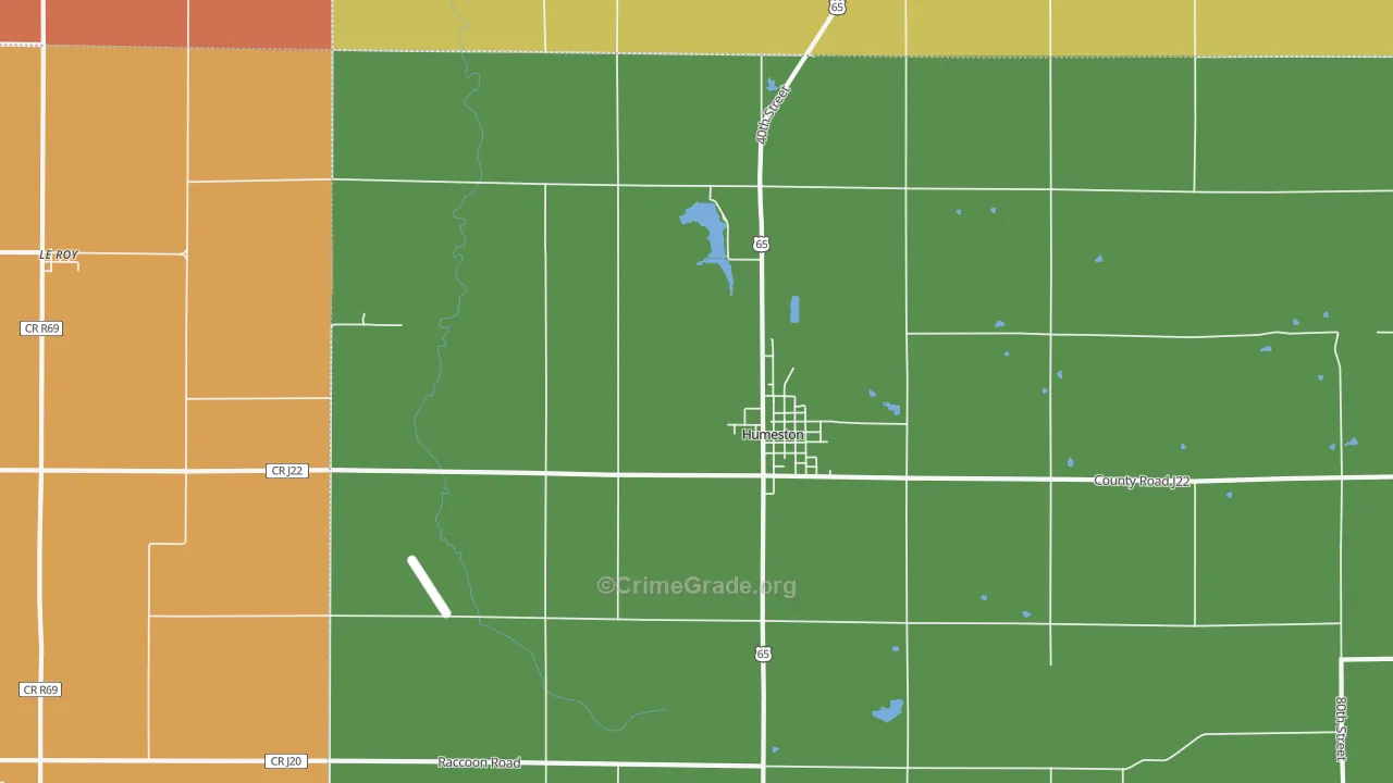 Le Roy, IA Map of Murder Rates