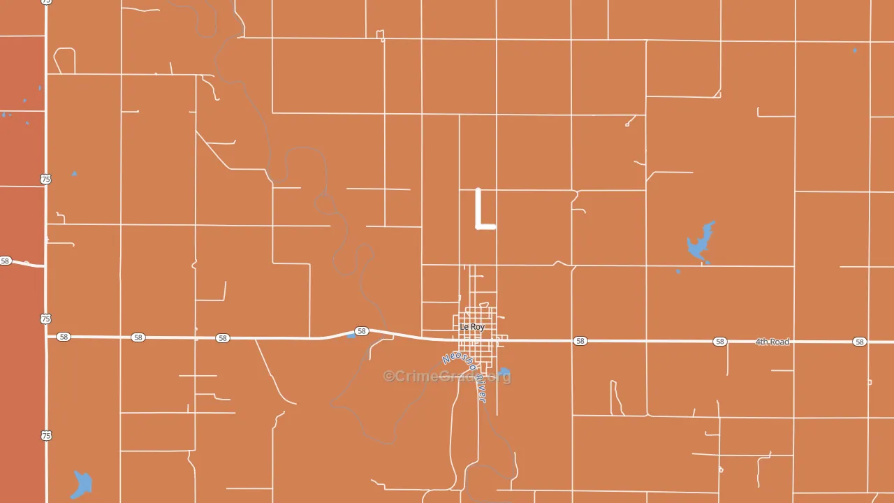 Le Roy, KS Map of Murder Rates