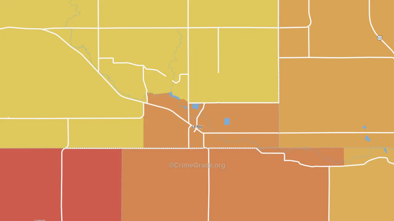 Le Roy, MN Map of Murder Rates