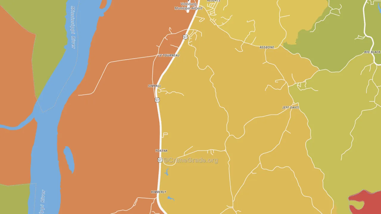 Le Tourneau, MS Map of Murder Rates