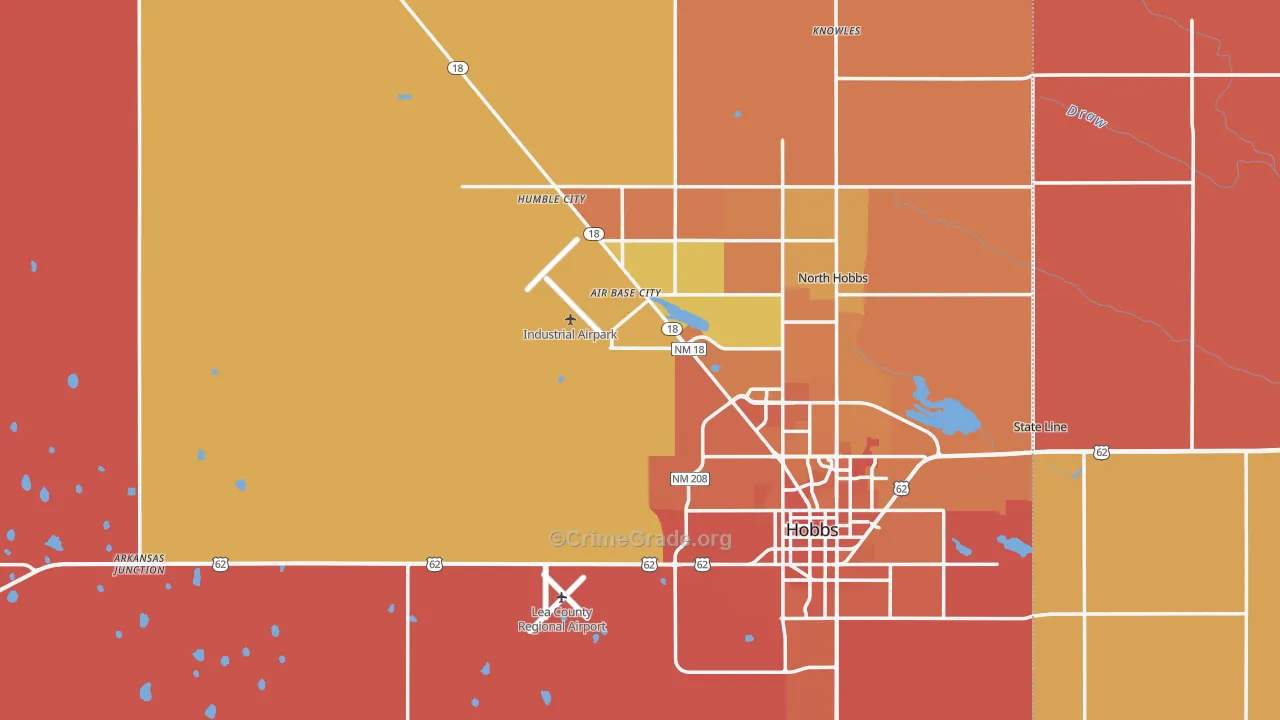 Lea County, NM Map of Murder Rates