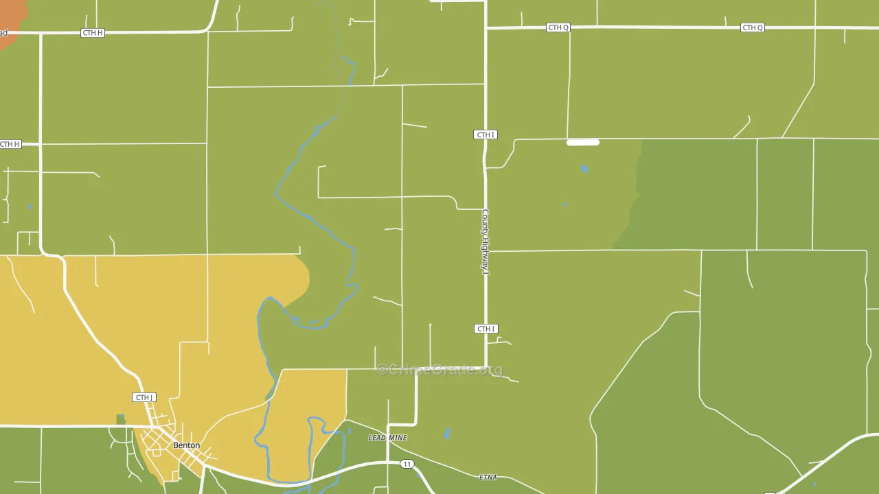 Lead Mine, WI Map of Murder Rates
