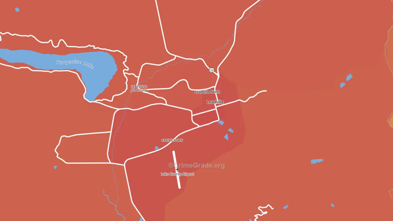Leadville, CO Map of Murder Rates