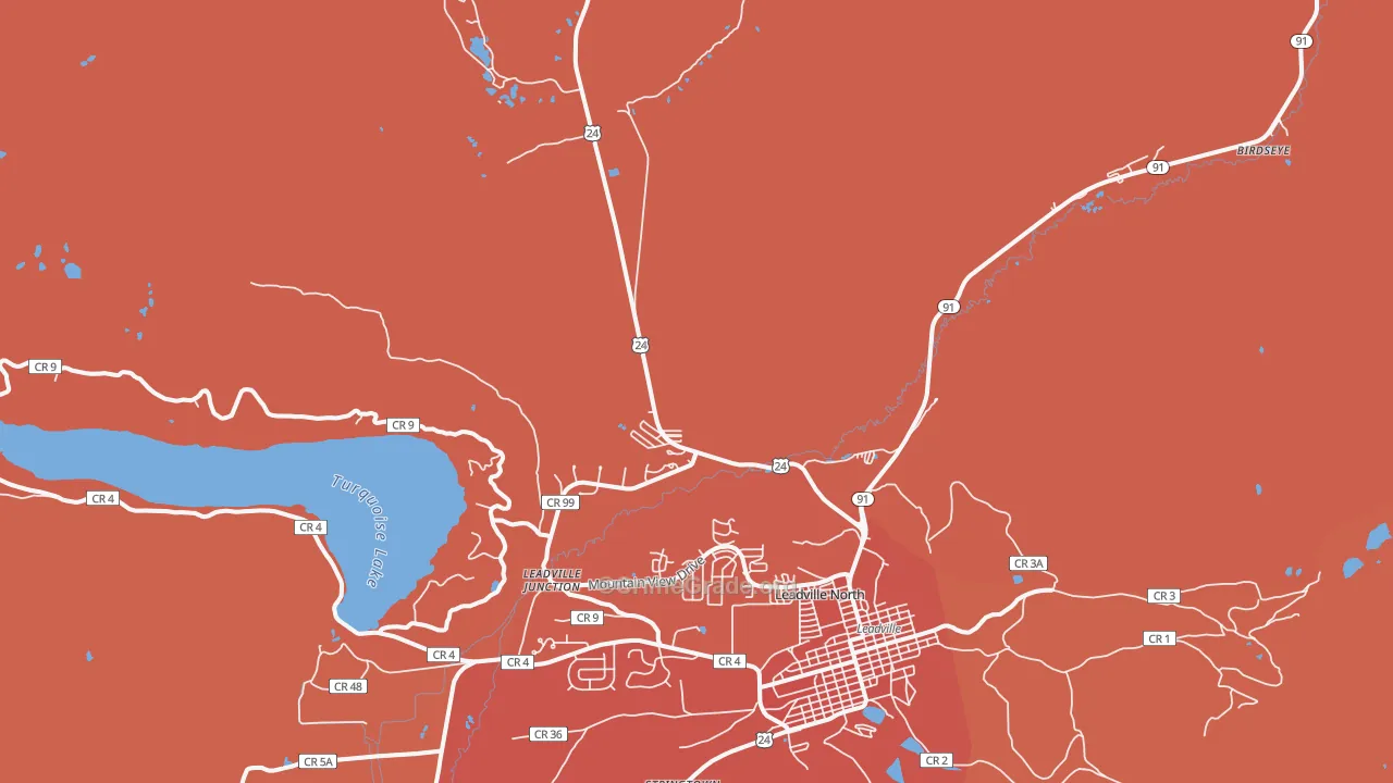 Leadville North, CO Map of Murder Rates