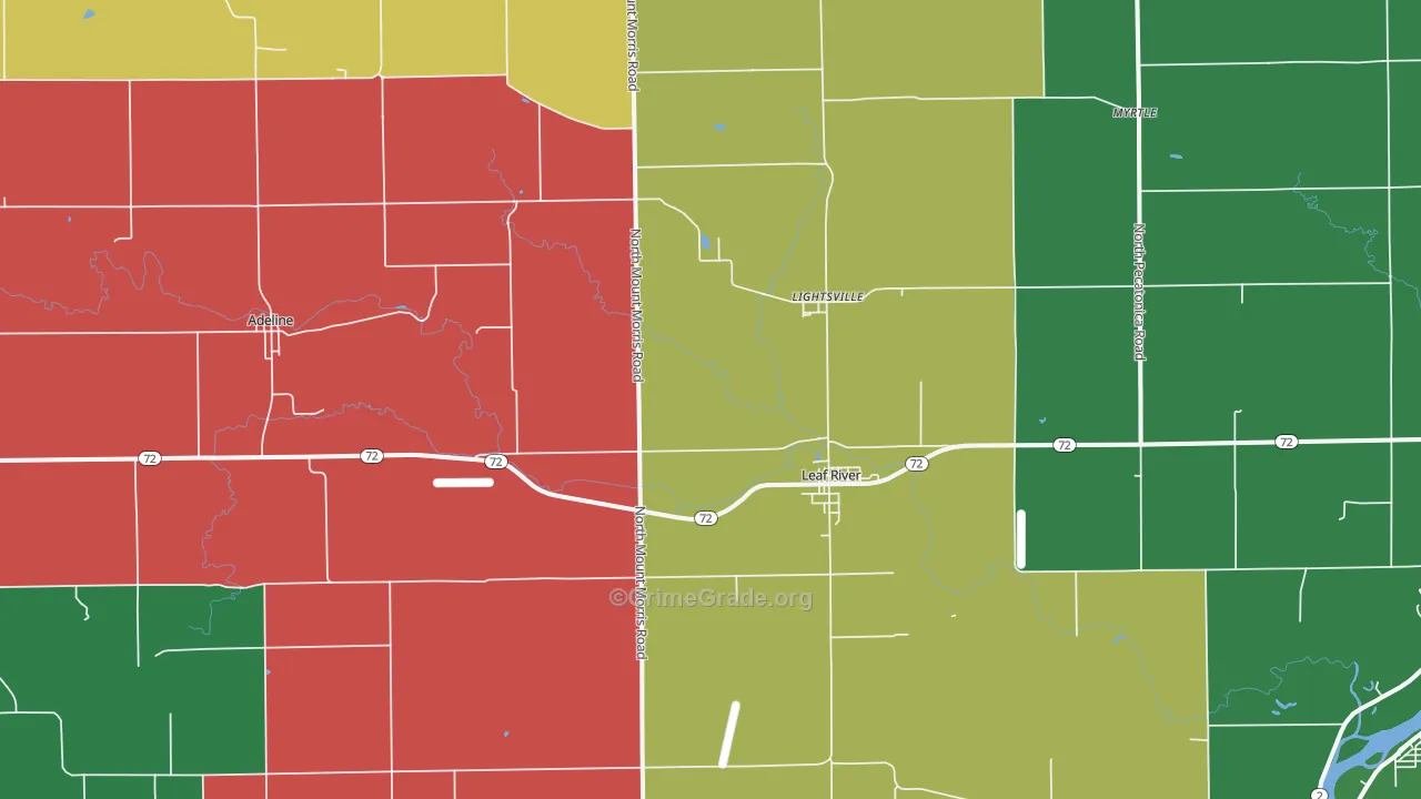 Leaf River, IL Map of Murder Rates