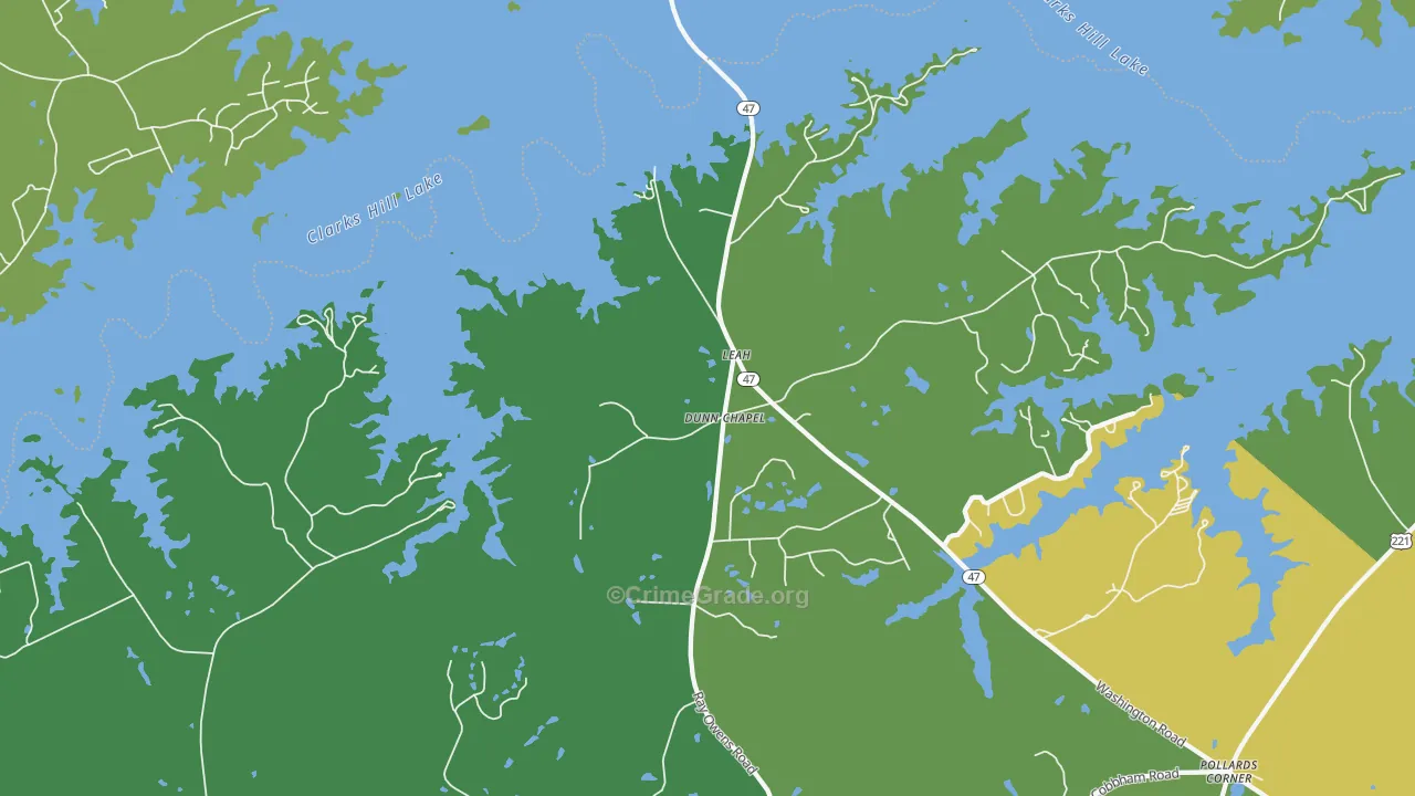 Leah, GA Map of Murder Rates