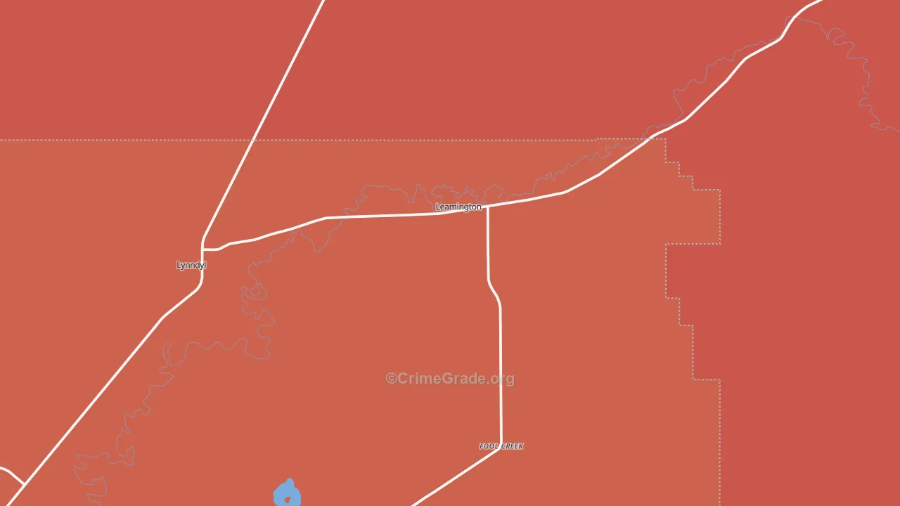 Leamington, UT Map of Murder Rates
