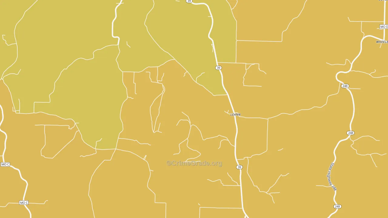 Leann, MO Map of Murder Rates
