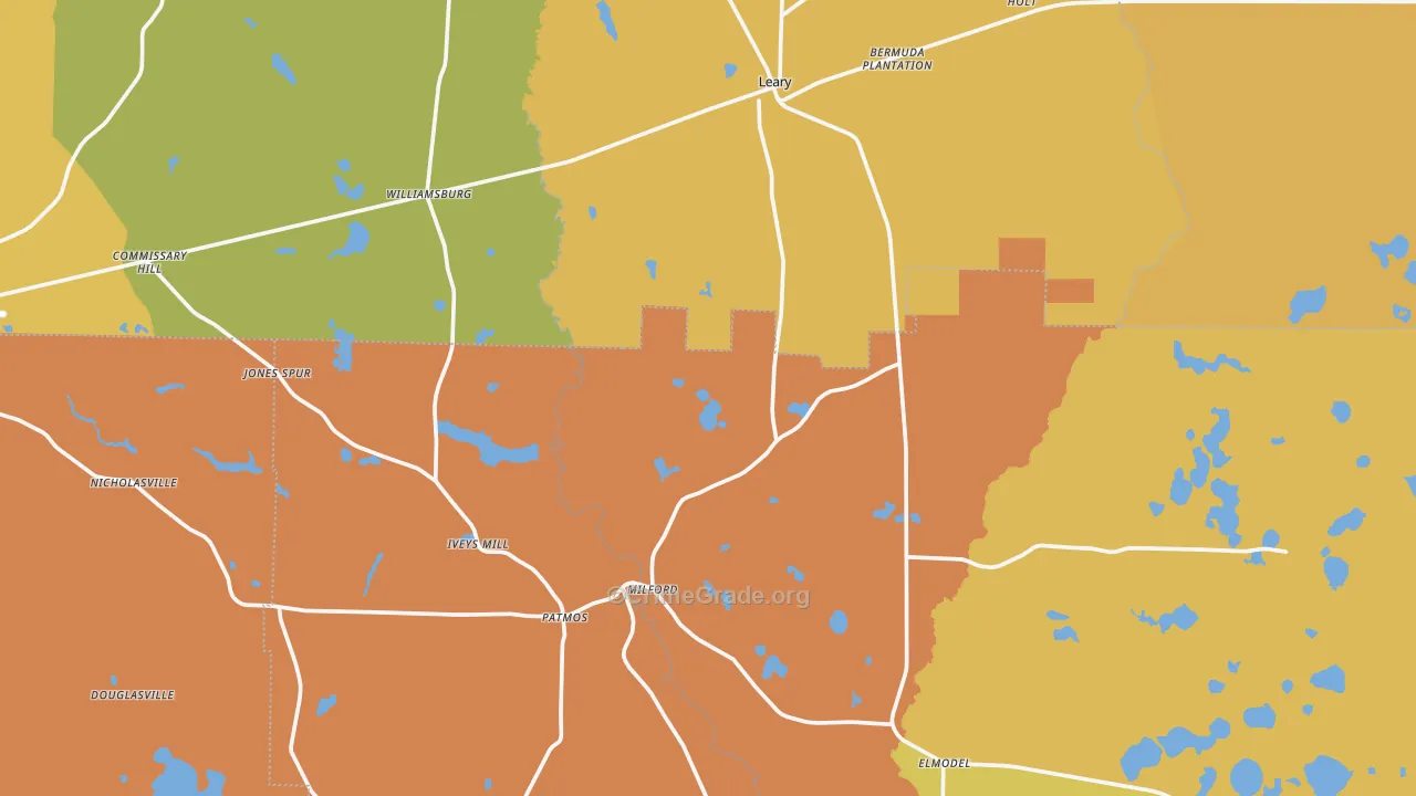 Leary, GA Map of Murder Rates