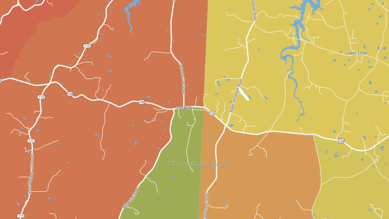 Leasburg, NC Map of Murder Rates
