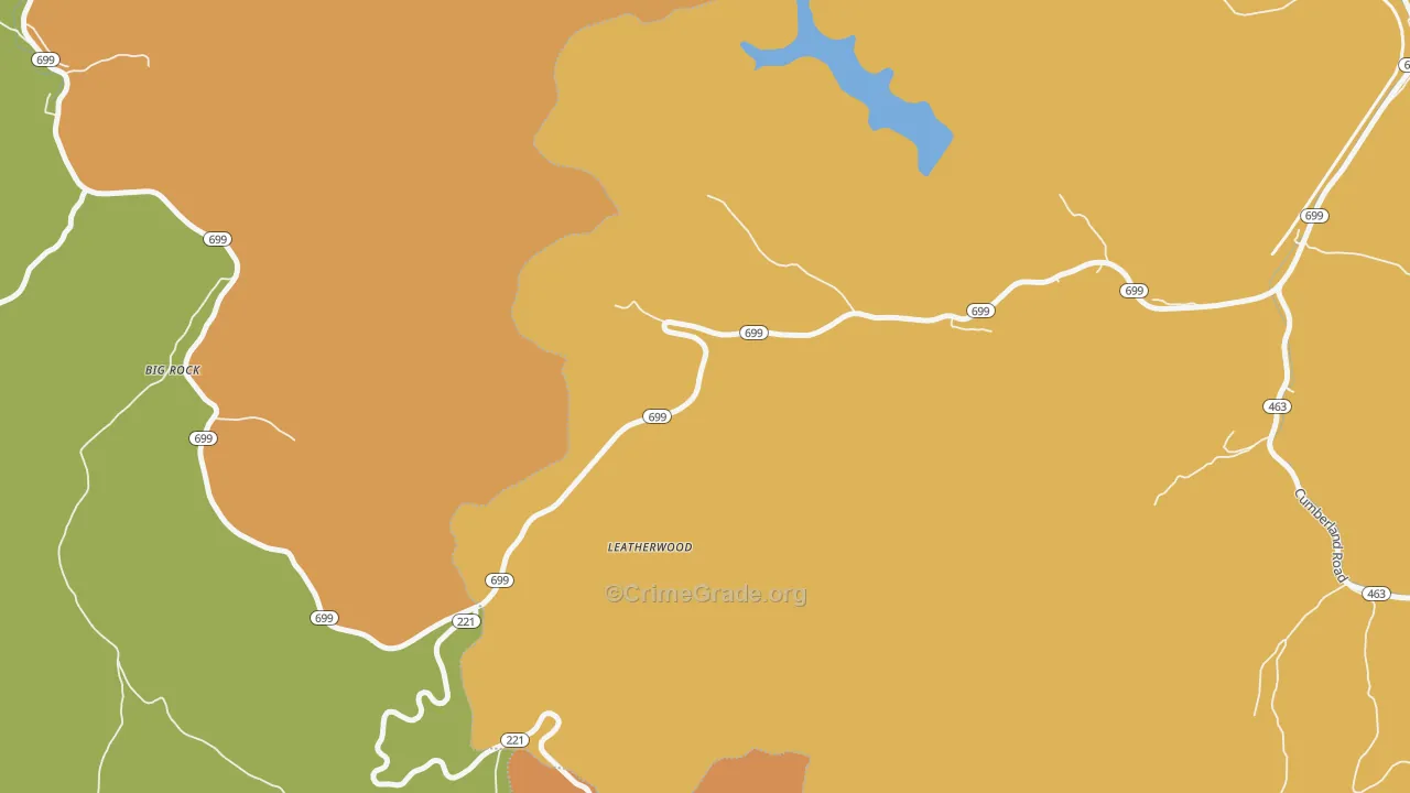 Leatherwood, KY Map of Murder Rates