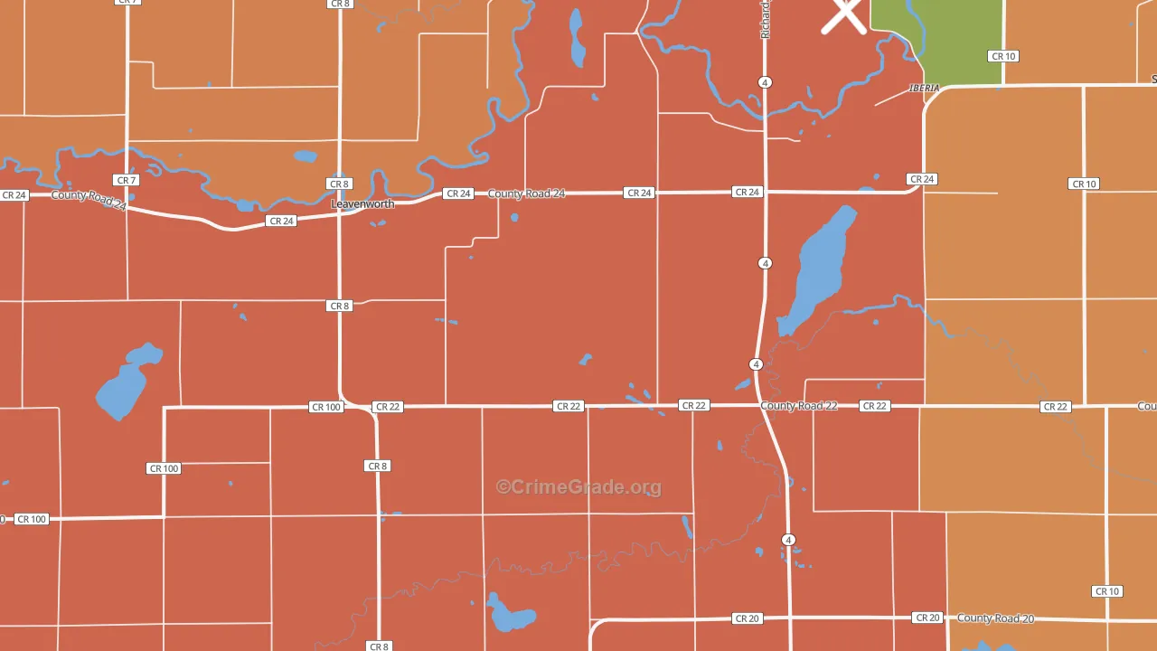 Leavenworth, MN Map of Murder Rates