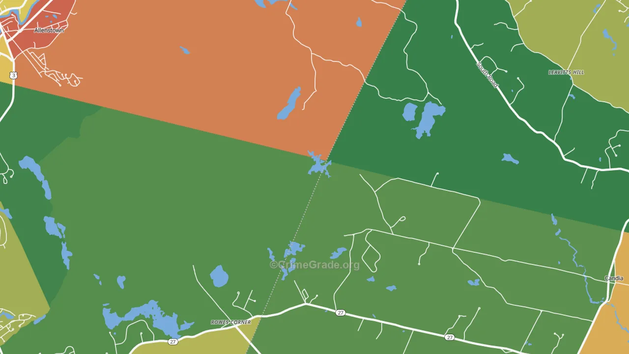 Leavitts Hill, NH Map of Murder Rates