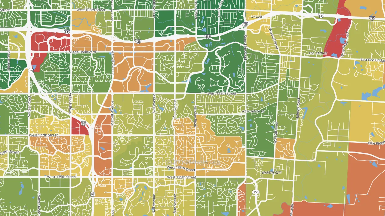 Leawood, KS Map of Murder Rates