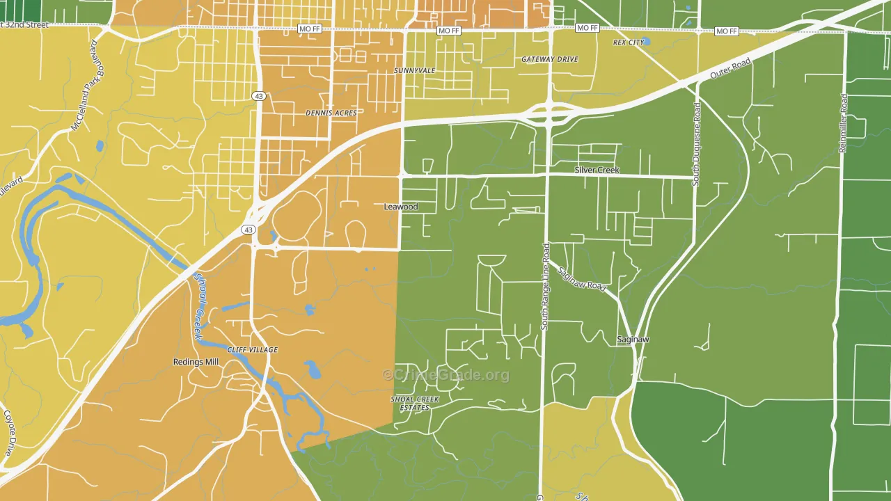 Leawood, MO Map of Murder Rates