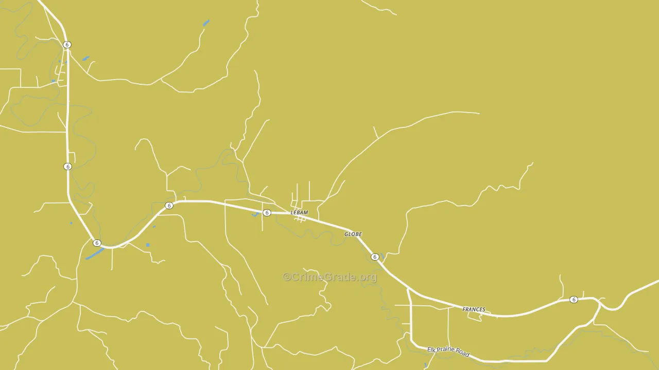 Lebam, WA Map of Murder Rates
