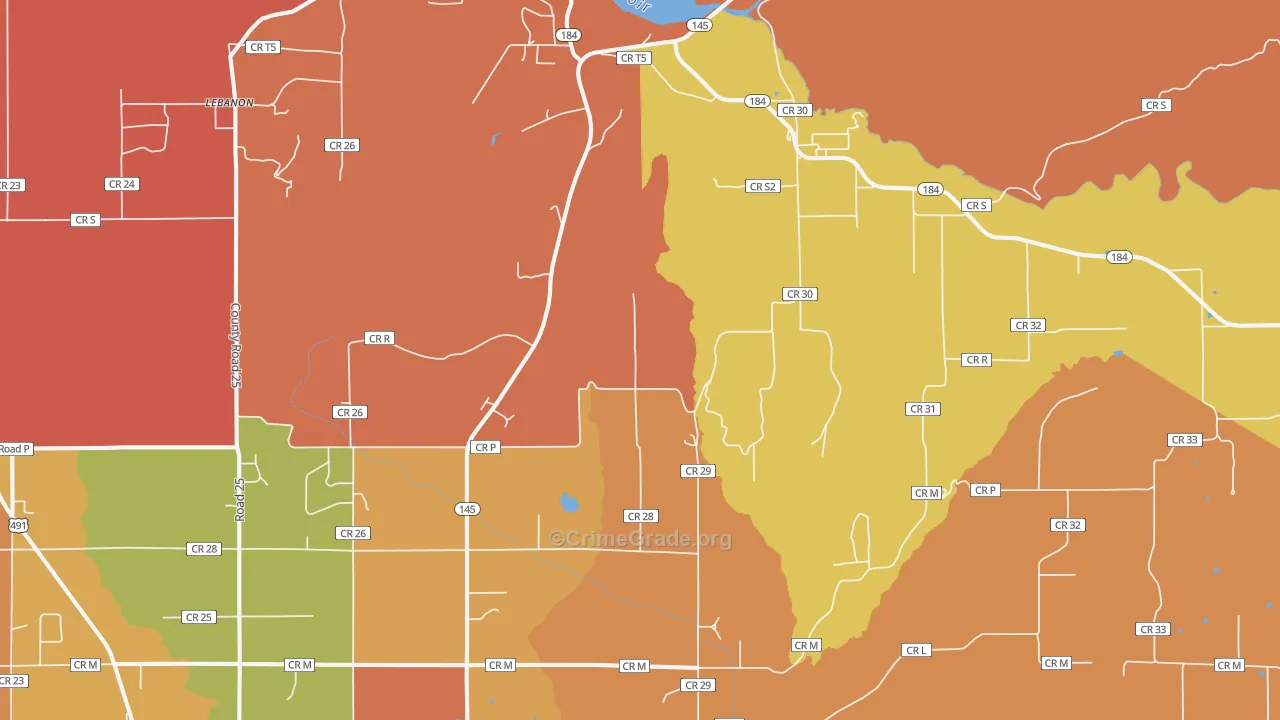 Lebanon, CO Map of Murder Rates